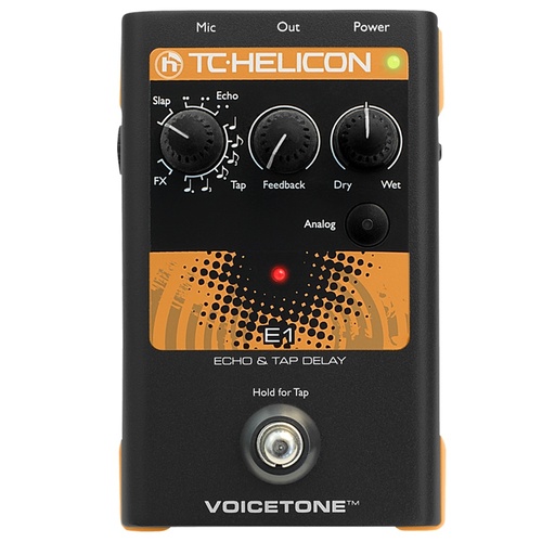 TC Helicon Voicetone E1 - Single-Button Stompbox for Compelling Vocal Echo Effects 