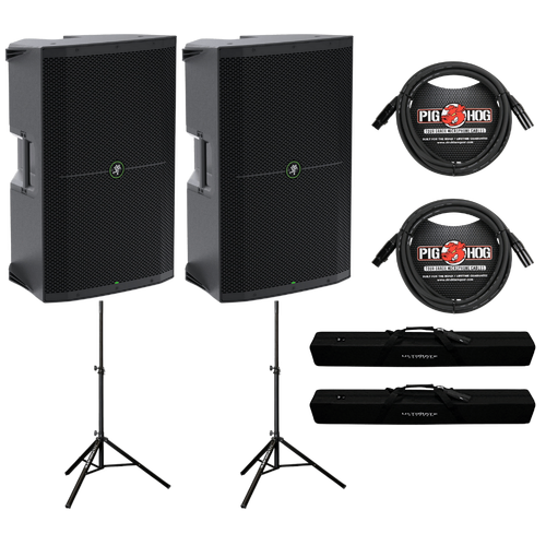 Mackie Thump215XT Enhanced 1400W 15-inch Powered Speaker Pair - Deluxe Bundle