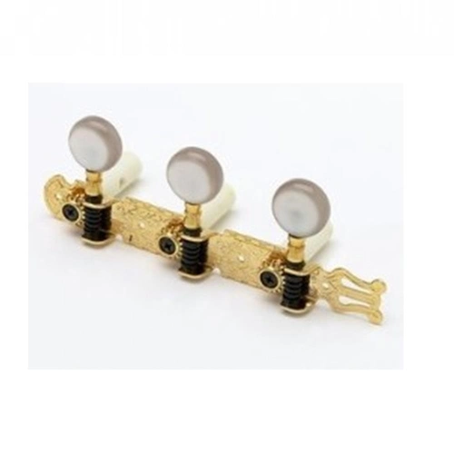 Allparts Classical Tuning Keys - Gold w Pearloid Button 3 a Side - Set