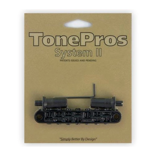 TonePros 7 - String Metric Tuneomatic Bridge  (large posts) Black 