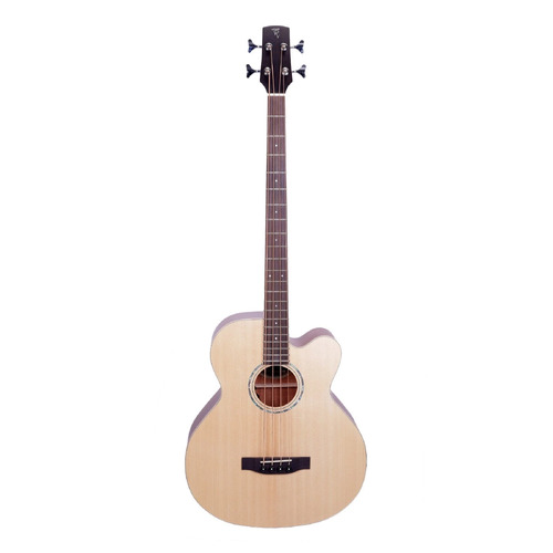 Timberidge all Solid Wood Acoustic / Electric Cutaway Bass Guitar