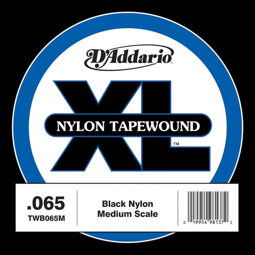 D'Addario TWB065M Nylon Tape Wound Bass Guitar Single String, .065