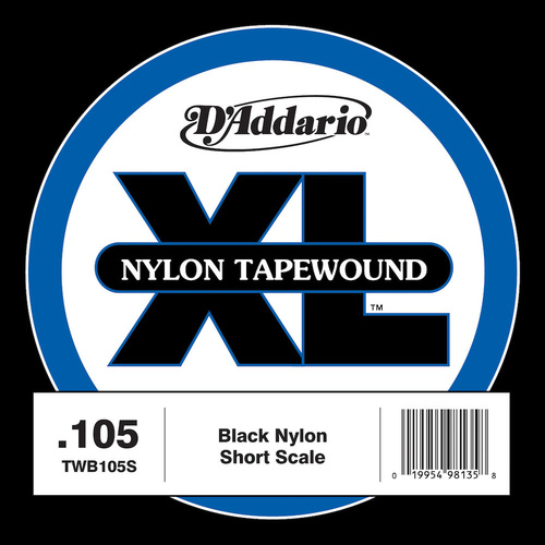 D'Addario TWB105S Nylon Tape Wound Bass Guitar Single String, .105
