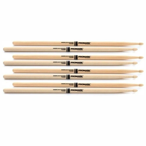 Promark TX5AW American Hickory Wood Tip 5A Drumsticks - 3 Pairs