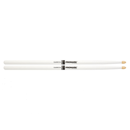 Promark Classic 5A White Hickory Drumsticks - Wood Tip