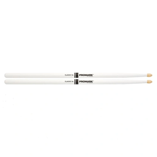 Promark Classic 5A White Hickory Drumsticks - Wood Tip