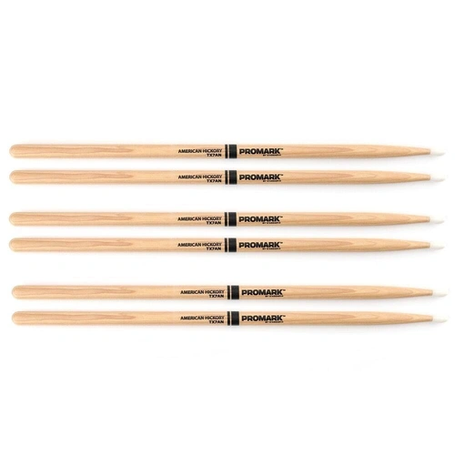 Promark TX7AN American Hickory Nylon Tip 7AN Pro Mark 3 Pairs Drum Sticks