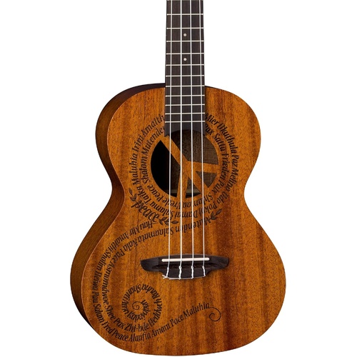 Luna Uke Malu Peace Concert Acoustic Ukulele with Gig Bag