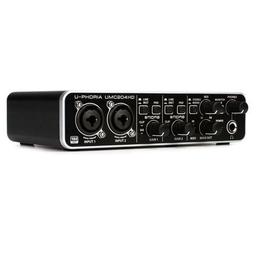 Behringer U-Phoria UMC204HD USB Audio Interface 24-bit/192kHz, 2-in/4-out 