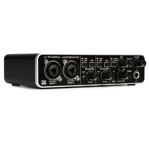 Behringer U-Phoria UMC204HD USB Audio Interface 24-bit/192kHz, 2-in/4-out 