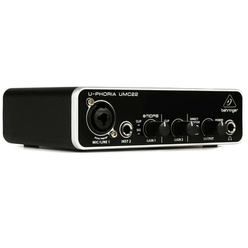 Behringer U-Phoria UMC22 2 Channel USB Audio Interface with 1 MIDAS Preamp 