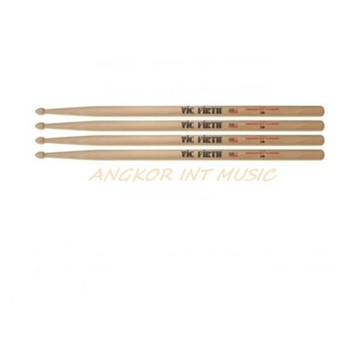 Vic Firth 2-Pair American Classic Hickory Drumsticks 2B Wood Tip 2BW 