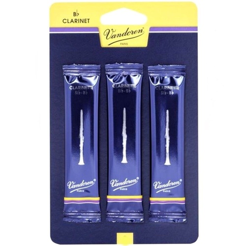 Vandoren B flat Clarinet Reeds Strength 2.5 , 3 Reeds , CR1025/3