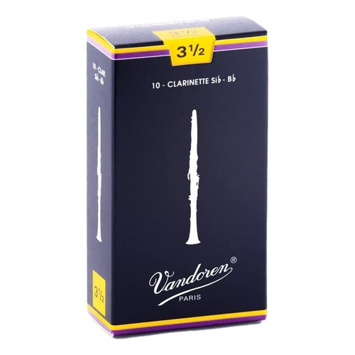 Vandoren B Flat Clarinet Reed Traditional Grade 3.5 Box of 10