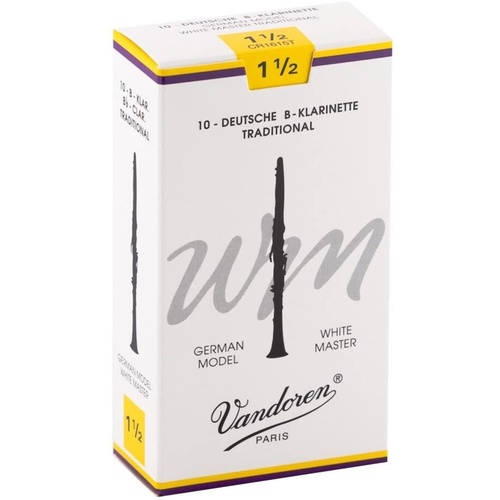 Vandoren B Flat Clarinet Reed White Master Grade 1.5