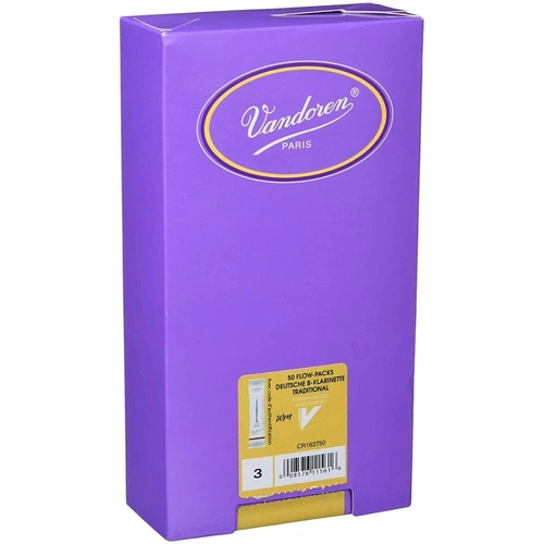 Vandoren B Flat Clarinet Reed White Grade 3 Box of 50