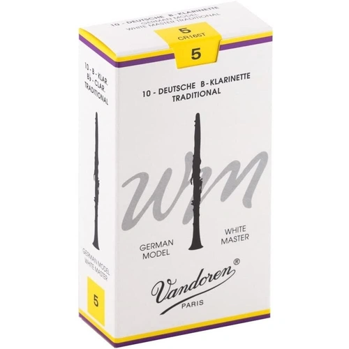 Vandoren B Flat Clarinet Reed Traditional White Master Grade 5