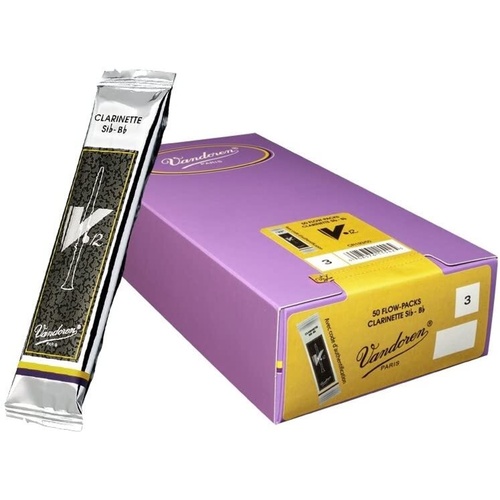 Vandoren B Flat Clarinet Reed V12 Grade 2.5 Box of 50