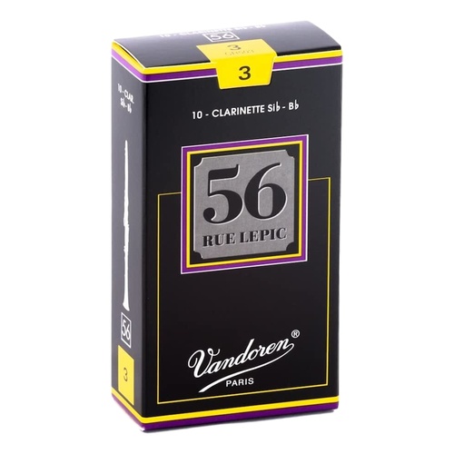 Vandoren B Flat Clarinet Reed 56 Rue Lepic Grade 3 Box of 10