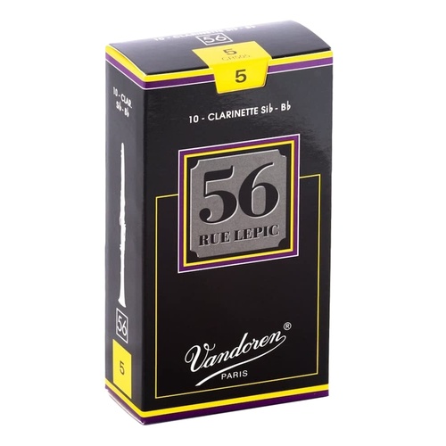 Vandoren B Flat Clarinet Reed 56 Rue Lepic Grade 5 Box of 10 