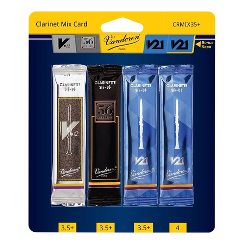 Vandoren Classic Clarinet Mix Card Reed Grade 3.5+