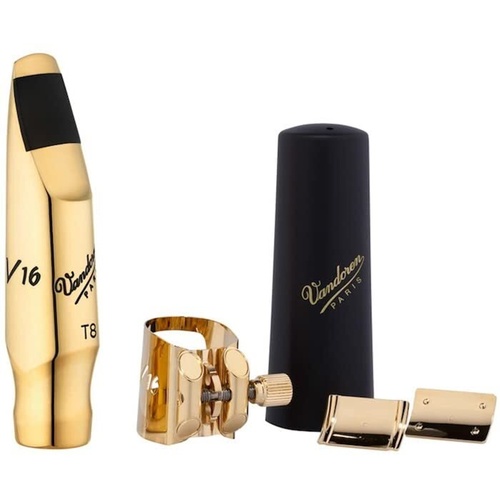Vandoren Tenor Saxophone Mouthpiece V16 Metal T8 Lg with Optimum Ligature & Cap
