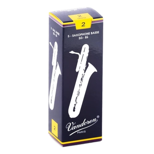Vandoren Bass Saxophone Reeds Traditional Grade 2.0 Box of 5