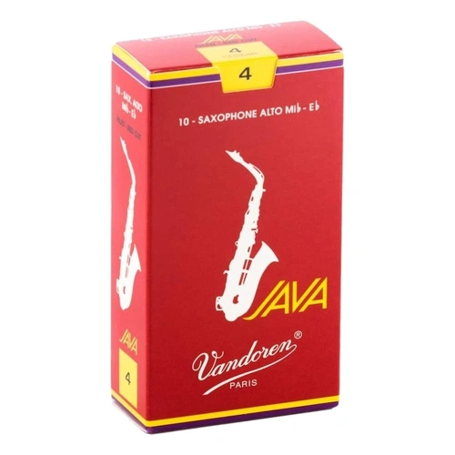 Vandoren Alto Saxophone Reed JAVA Red  Grade 4.0 Box of 10