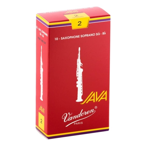 Vandoren Soprano Saxophone Reeds JAVA RED Grade 2.0 Box of 10