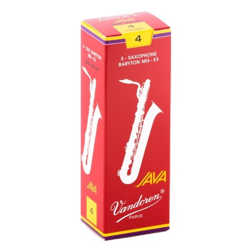 Vandoren Baritone Saxophone Reed JAVA RED Grade 4.0 Box of 5