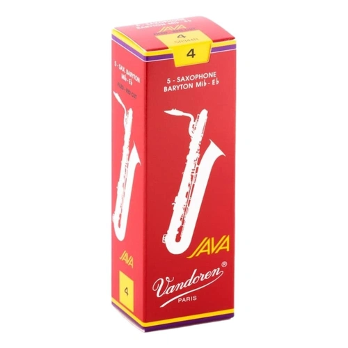 Vandoren Baritone Saxophone Reed JAVA RED Grade 4.0 Box of 5