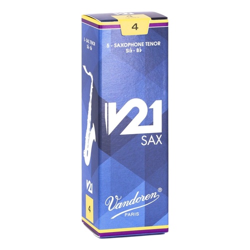 Vandoren Tenor Saxophone Reeds - V21 - Grade 4.0 Box of 5
