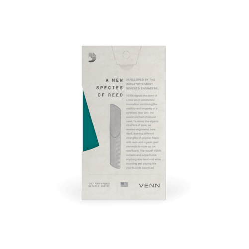 D'Addario VENN Bb Clarinet Reed, Strength 2.5