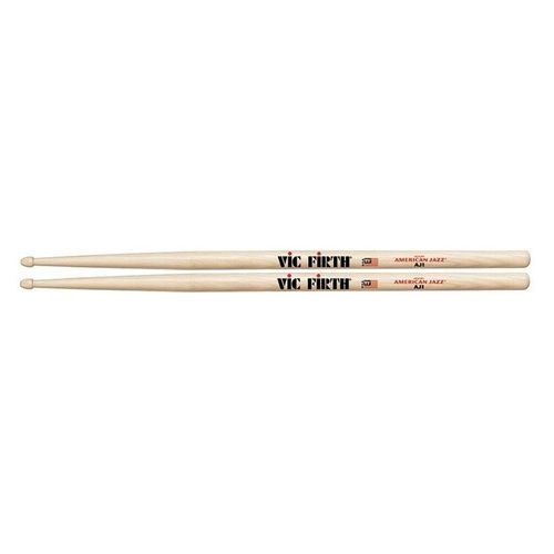 Vic Firth American Jazz 1 Drumsticks Wood Tip - 1 Pair Drum Sticks Hickory