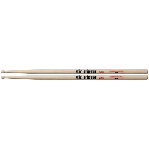 Vic Firth American Jazz 3 Drumsticks Wood Tip - 1 Pair Drum Sticks Hickory
