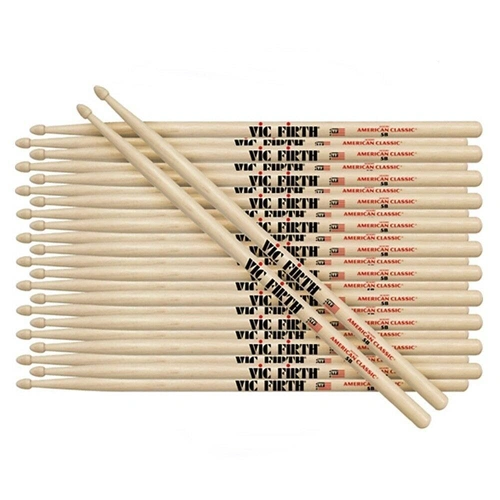 Vic Firth 5AW  Classic Hickory 5A Wood Tip Drum Sticks  x 12 Pairs 