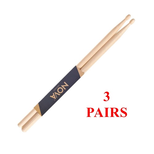Vic Firth Nova 5B Wood Tip 3 Pairs American Hickory  Drumsticks