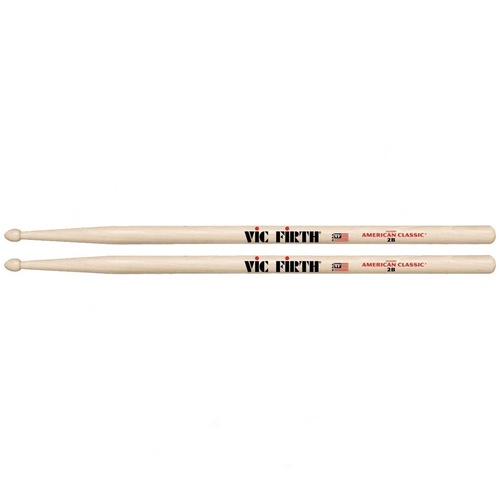 Vic Firth Classic Hickory 2B Wood Tip Drum Sticks x 1 Pair