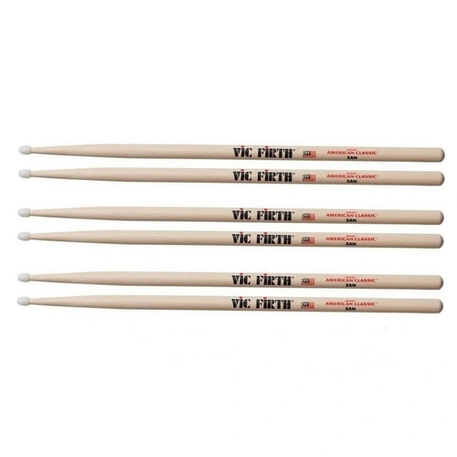Vic Firth 5AN Classic Hickory 5A Nylon Tip Drum Sticks x  3 Pairs