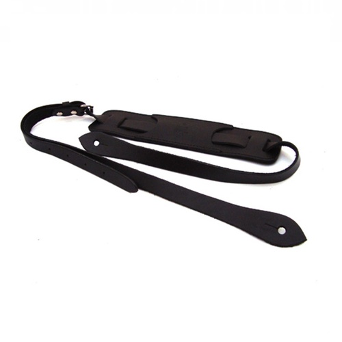 DSL VS20-BLACK  Vintage Style Leather Guitar Strap