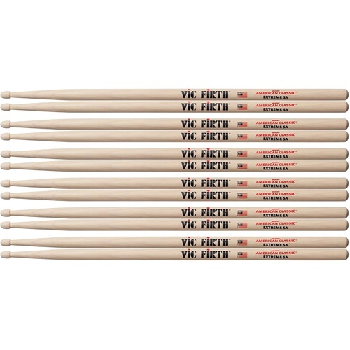 Vic Firth American Classic Extreme 5A - X5A Drumsticks Wood Tip 6 Pairs