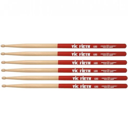 Vic Firth American Classic Extreme 5A (X5A) w/ Vic Grip Drumsticks Wood Tip