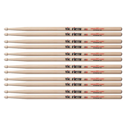 Vic Firth American Classic Extreme 5B - X5B  Drumsticks Wood Tip 6 Pairs