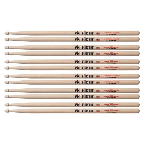 Vic Firth American Classic Extreme 5B - X5B  Drumsticks Wood Tip 6 Pairs