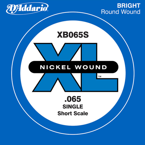 D'Addario XB065S Nickel Wound Bass Guitar Single String, Long Scale, .065