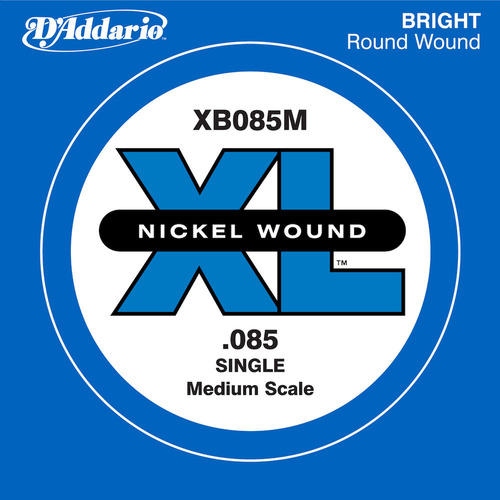 D'Addario XB085M Nickel Wound Bass Guitar Single String, Medium Scale, .085
