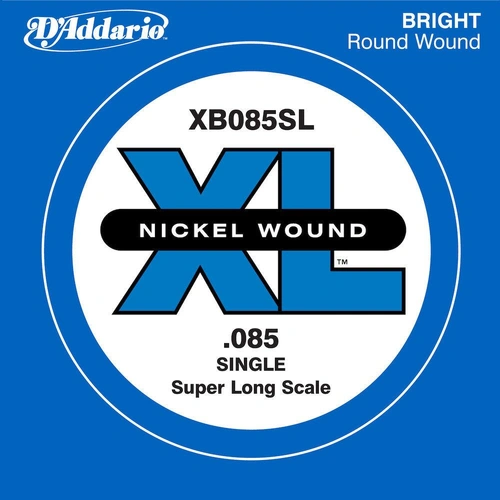 D'Addario XB085SL Nickel Wound Bass Guitar Single String, Super Long Scale, .085