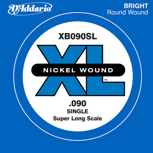 D'Addario XB090SL Nickel Wound Bass Guitar Single String, Super Long Scale, .090