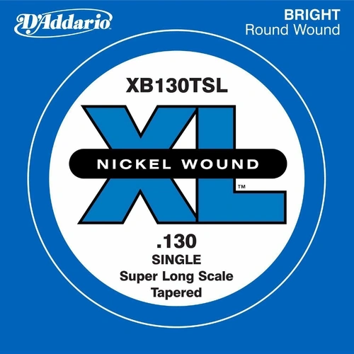D'Addario XB130TSL Nickel Wound Bass Guitar Single String Super Long Scale .130t