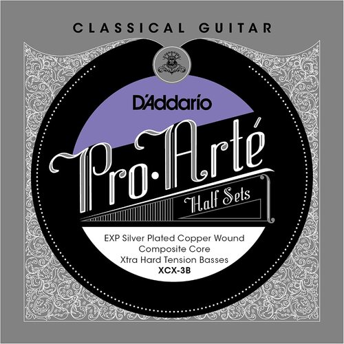 D'Addario XCX-3B Pro-Arte EXP Coated Classical Guitar Half Set, Bass set 3 Strings